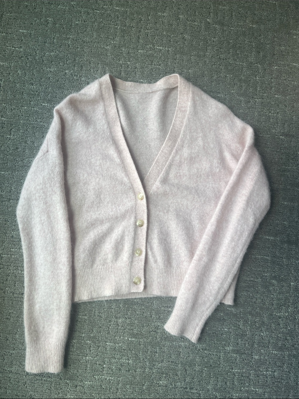 lululemon athletica Light Pink V-Neck Button Cardigan